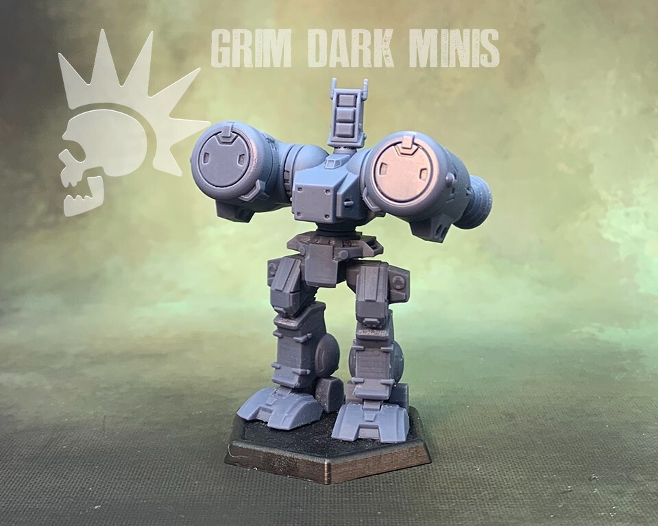 Battletech Scale - Longbow proxy mech - closed launchers (retro style)