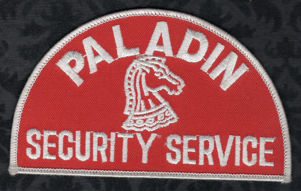 Paladin Security Service  Shoulder Patch =  Lighter Red Version