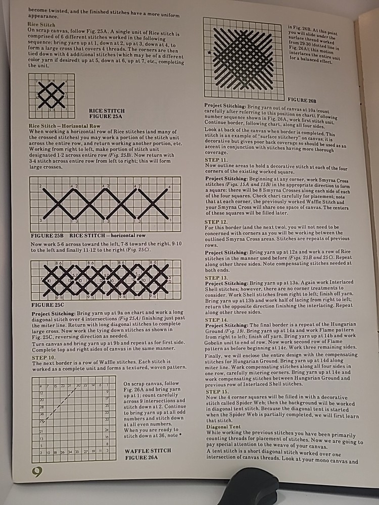 Needlepoint Primer Leisure Arts Leaflet 74 Basic Instructions 12 Decor Stitches