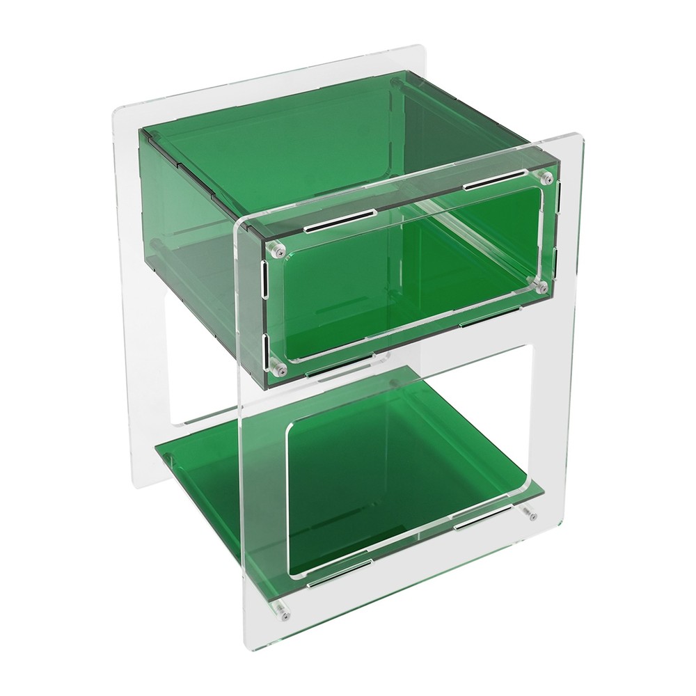 Acrylic Side Table Green Transparent Small Coffee Sofa End Table, Side Table