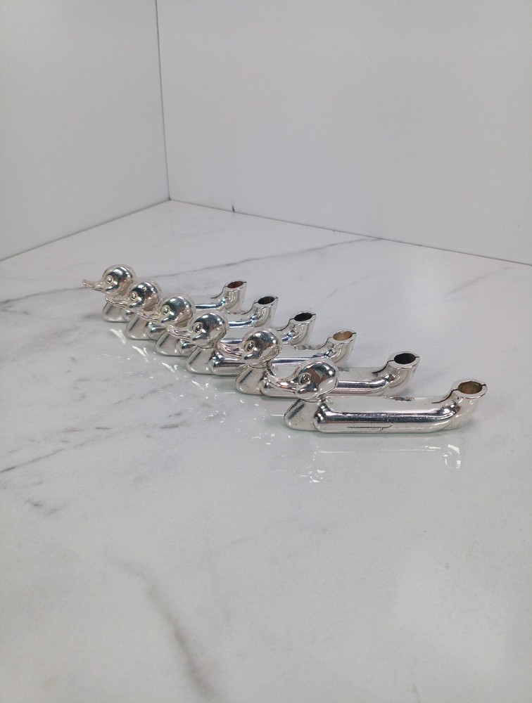 Vintage French Silverplated Duck Knife Rests Porte-Couteau set of 6