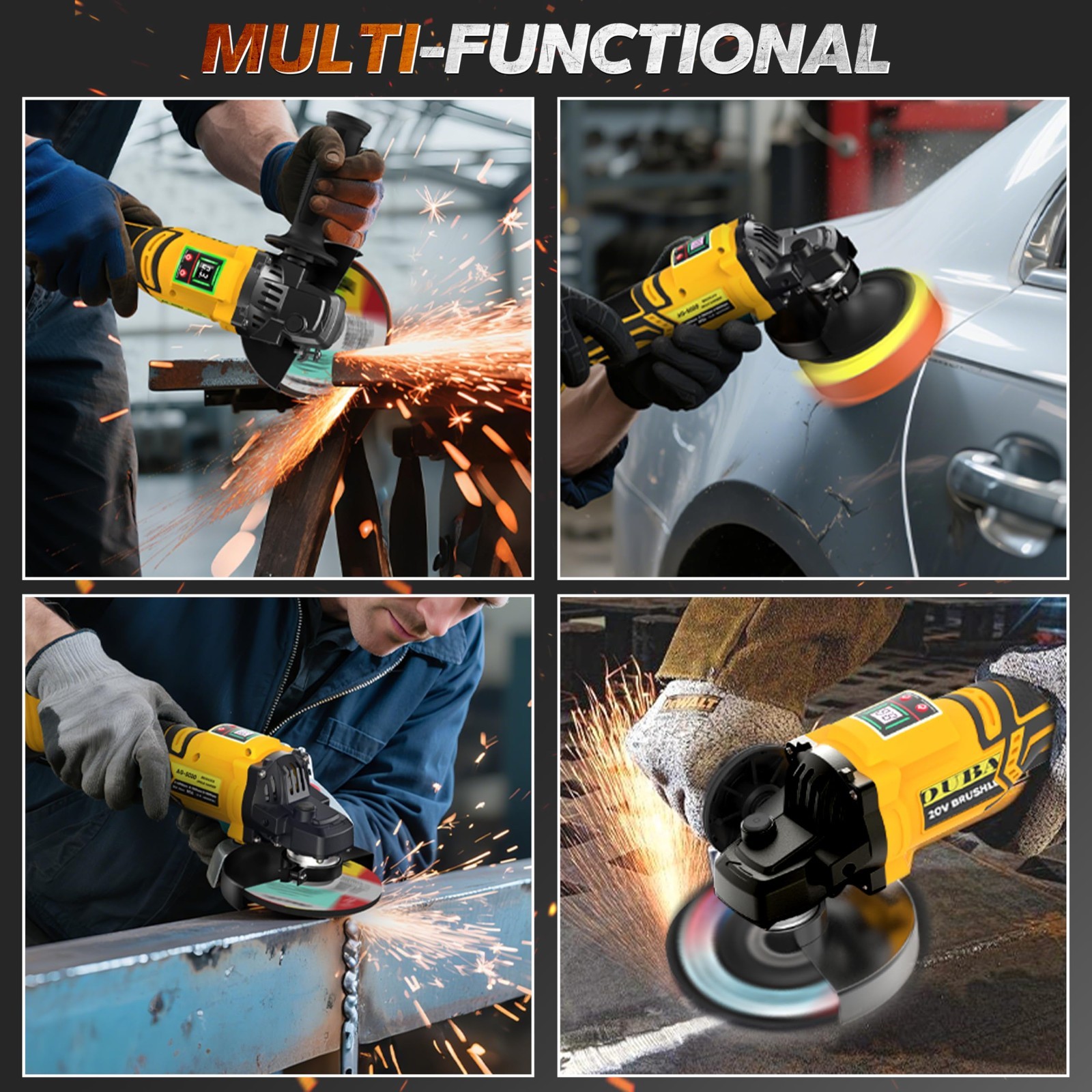 Cordless Angle Grinder Compatible Dewalt 20V MAX Battery 4-1/2" to 5" Brushless