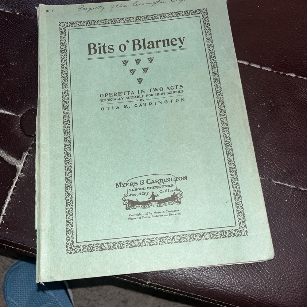 Bits O’Blarney Operetta In Two Acts