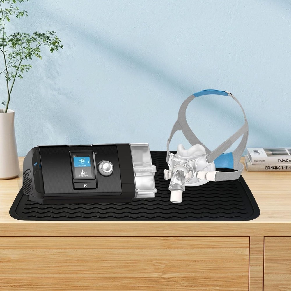 CPAP Silicone Protector Mat, Waterproof Mat,Shock Absorption Nightstand Protecto