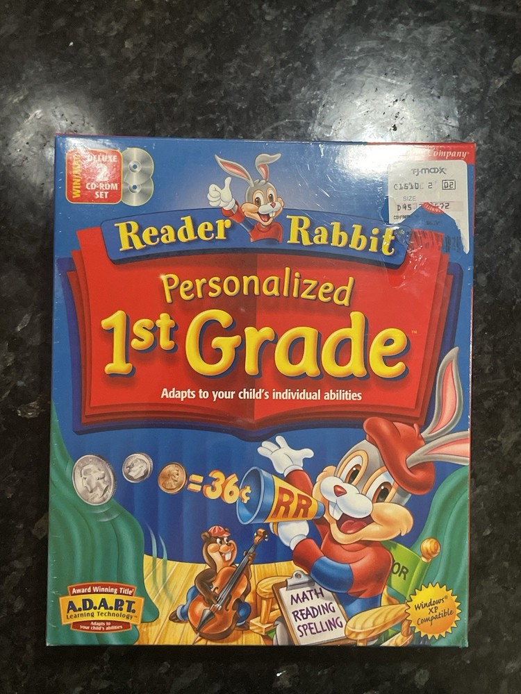 Reader Rabbit Deluxe 2 Cd Personalized 1st Grade Reading Spelling Math Sealed