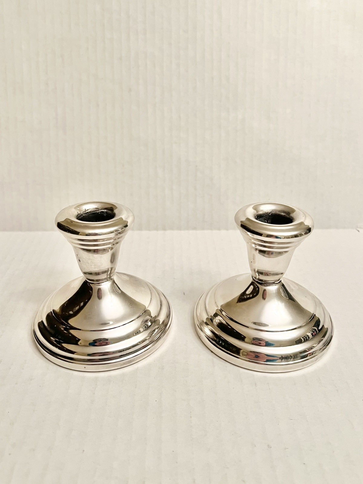 Silver Plated Candlesticks - F.B. Rogers - Shiny Vintage Candle Holders - 3.5”