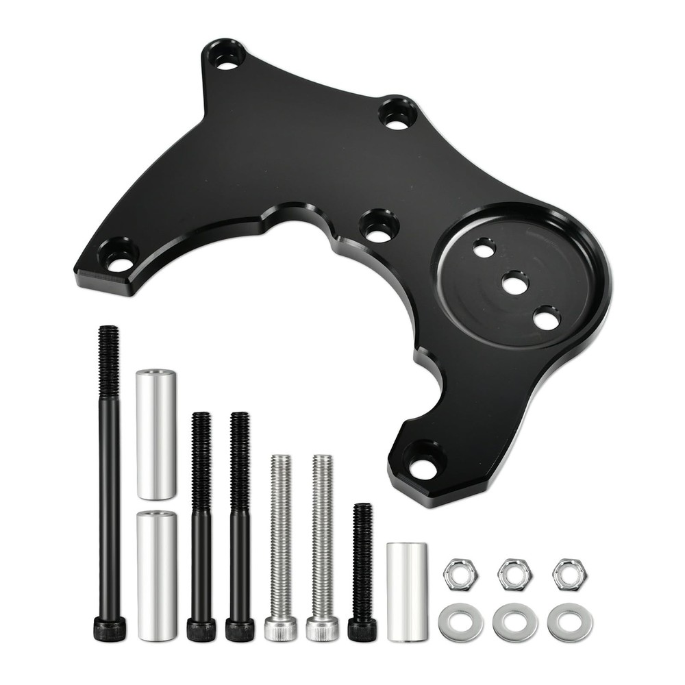 R4 AC Compressor Bracket High Mount for LS Engines LS1 LS2 LS3 LS6 Black