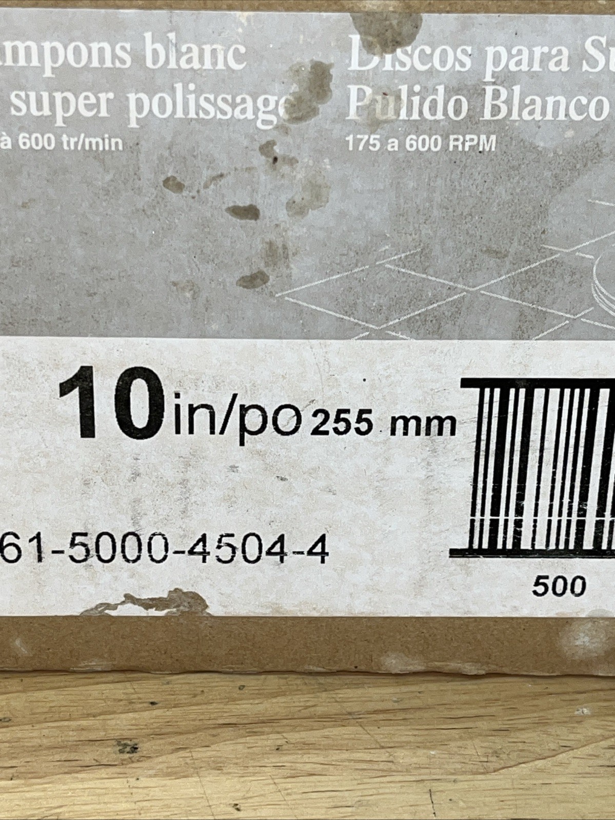 3M 4100 White Super Polish 10” Pads (Case of 5) 175-600 RPM