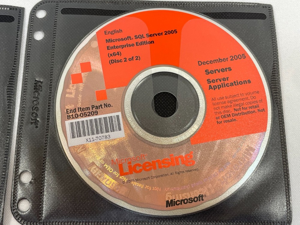 Microsoft SQL Server 2005 Enterprise Edition 4-Disc DVD Set Windows PC Software