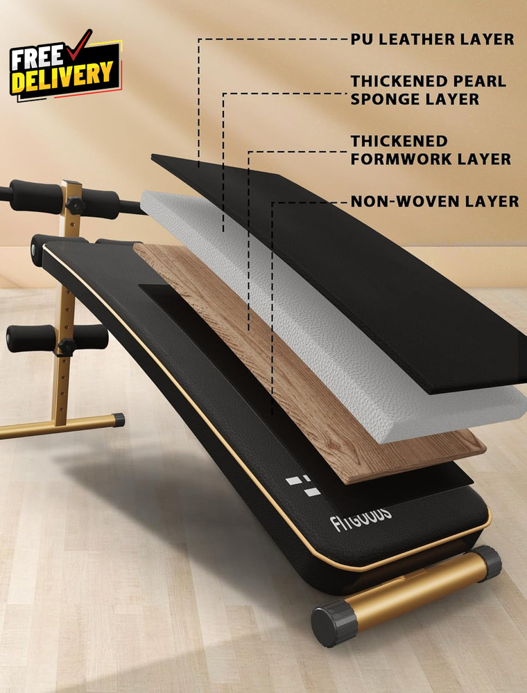 Sit up Bench Adjustable Workout Bench for Ab Exercise Curved Incline/Decli....