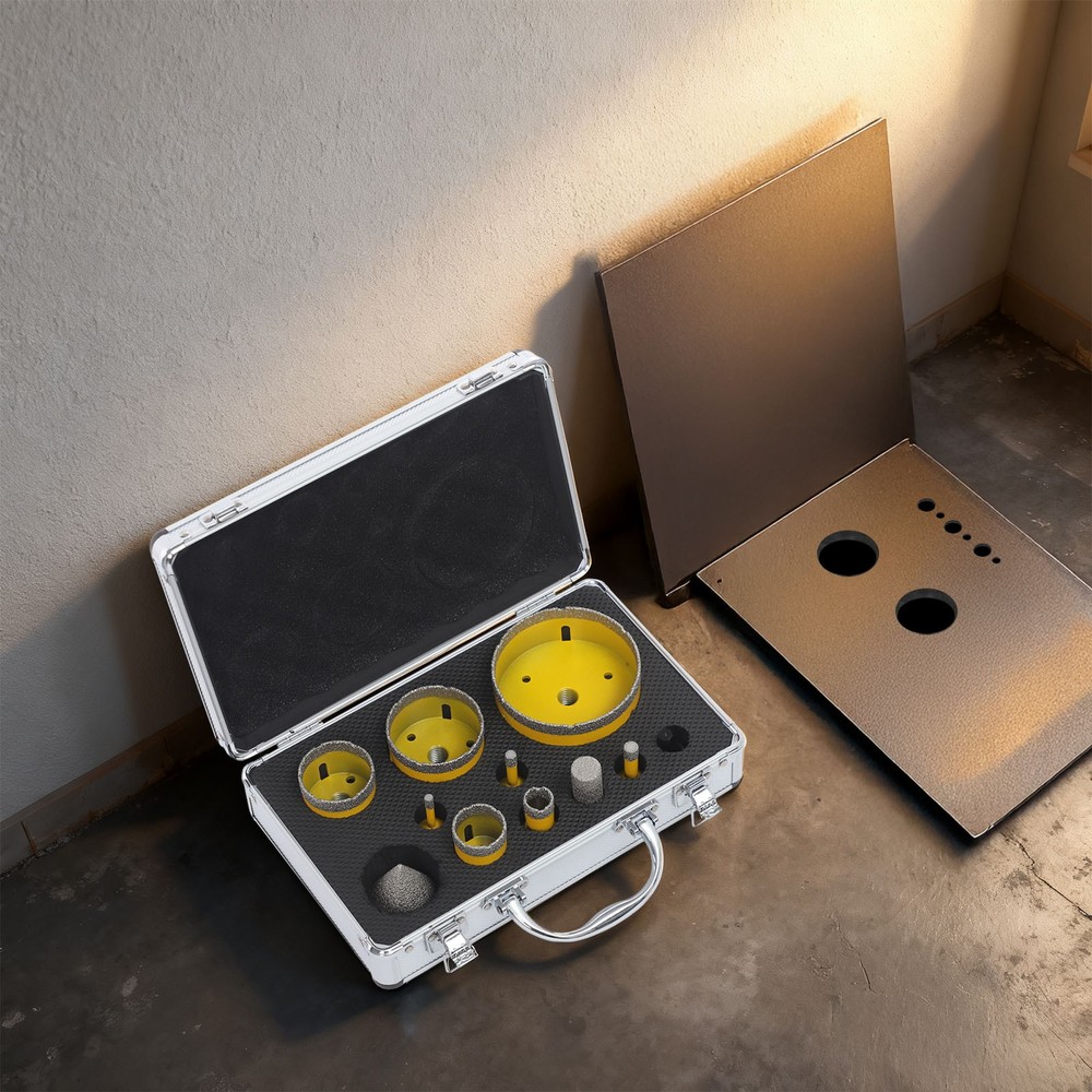 10Pcs Drill Bits, Diamond Drill Bits Kit, Professional Drilling Tool Set Toolbox