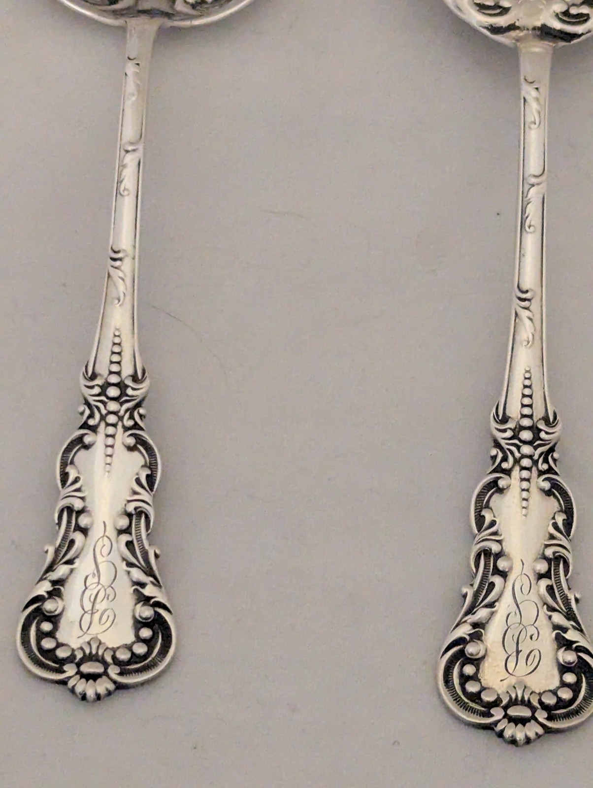 H.H. Curtis & Co Sterling Silver Salad Serving Set Fork & Spoon 8-1/2"Long 113g