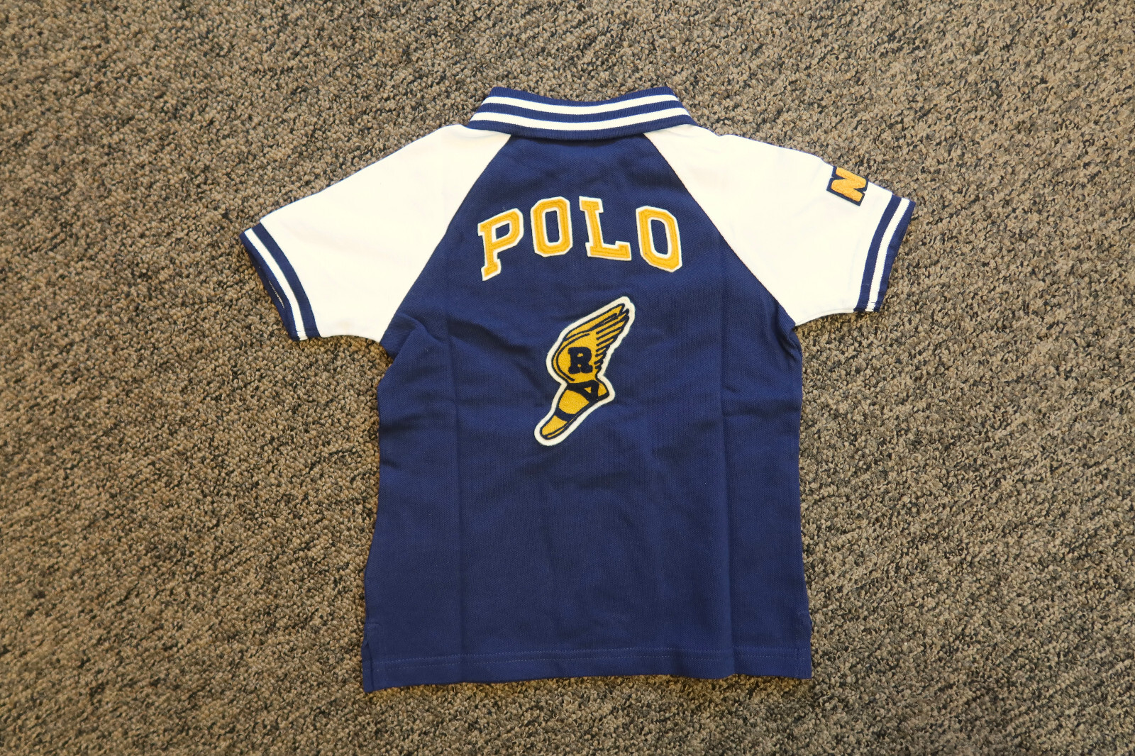 New Polo Ralph Lauren Boys NY Polo P-Wing Shirt - 4 / 4T - Navy / White