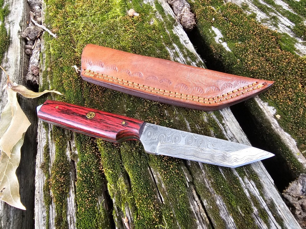 Tanto knife with leather case, edc Knife