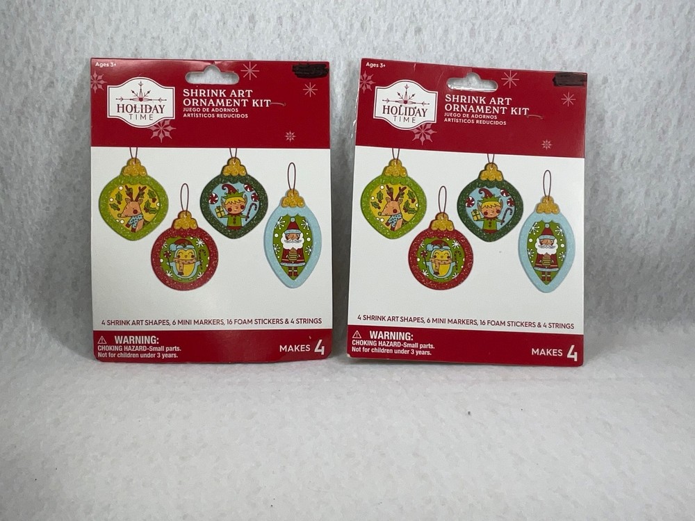 2 Pack Shrink Art Christmas Ornament Kits