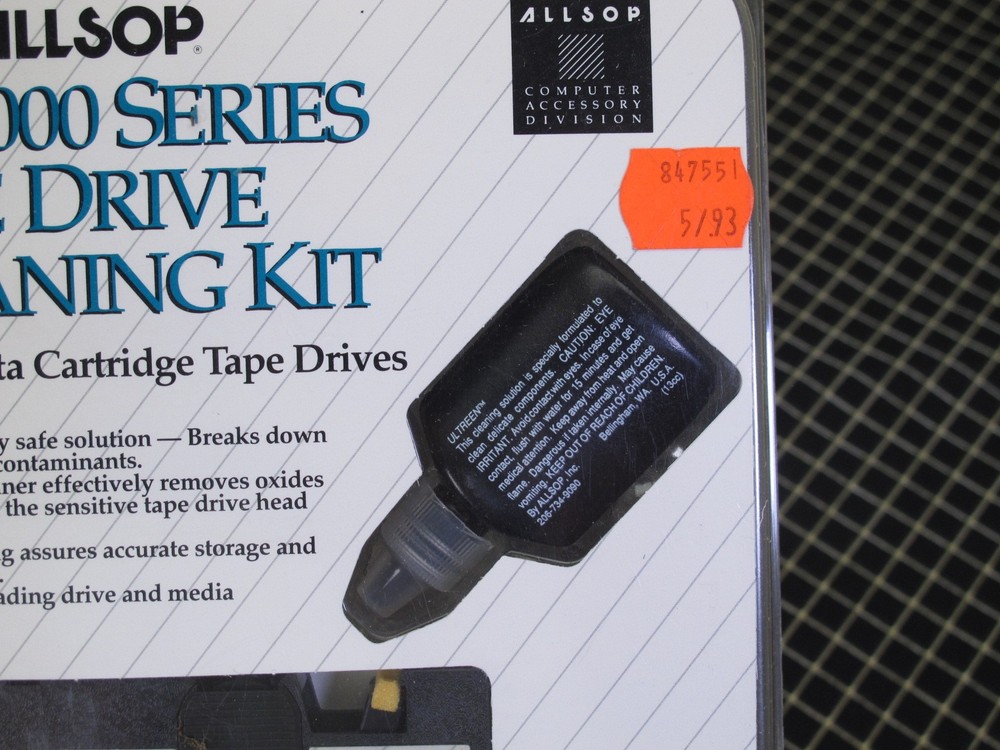 Allsop DC2000 Data Tape Drive Cleaning Kit NOS