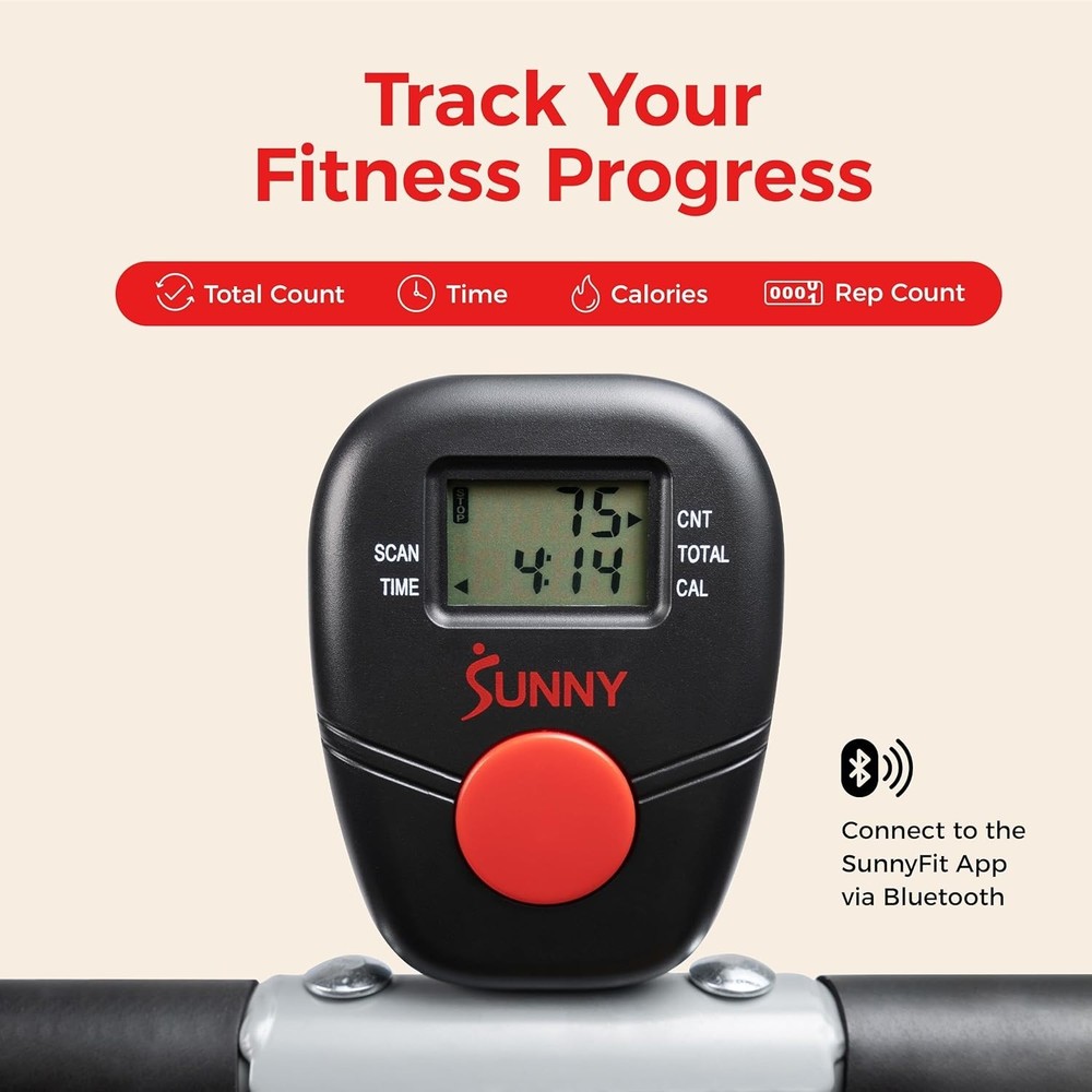 SunnyFit Connected Rowing Machine for Total-Body Training-