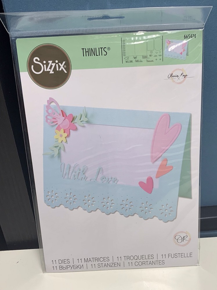 Sizzix Thinlits Dies By Olivia Rose 11 Dies Lace Card Base 665474 New