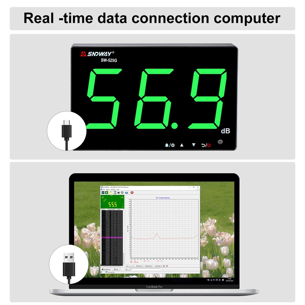 Pro Sound Level Meter 30~130dB Digital High Precision Wall Mounted Noise Meter