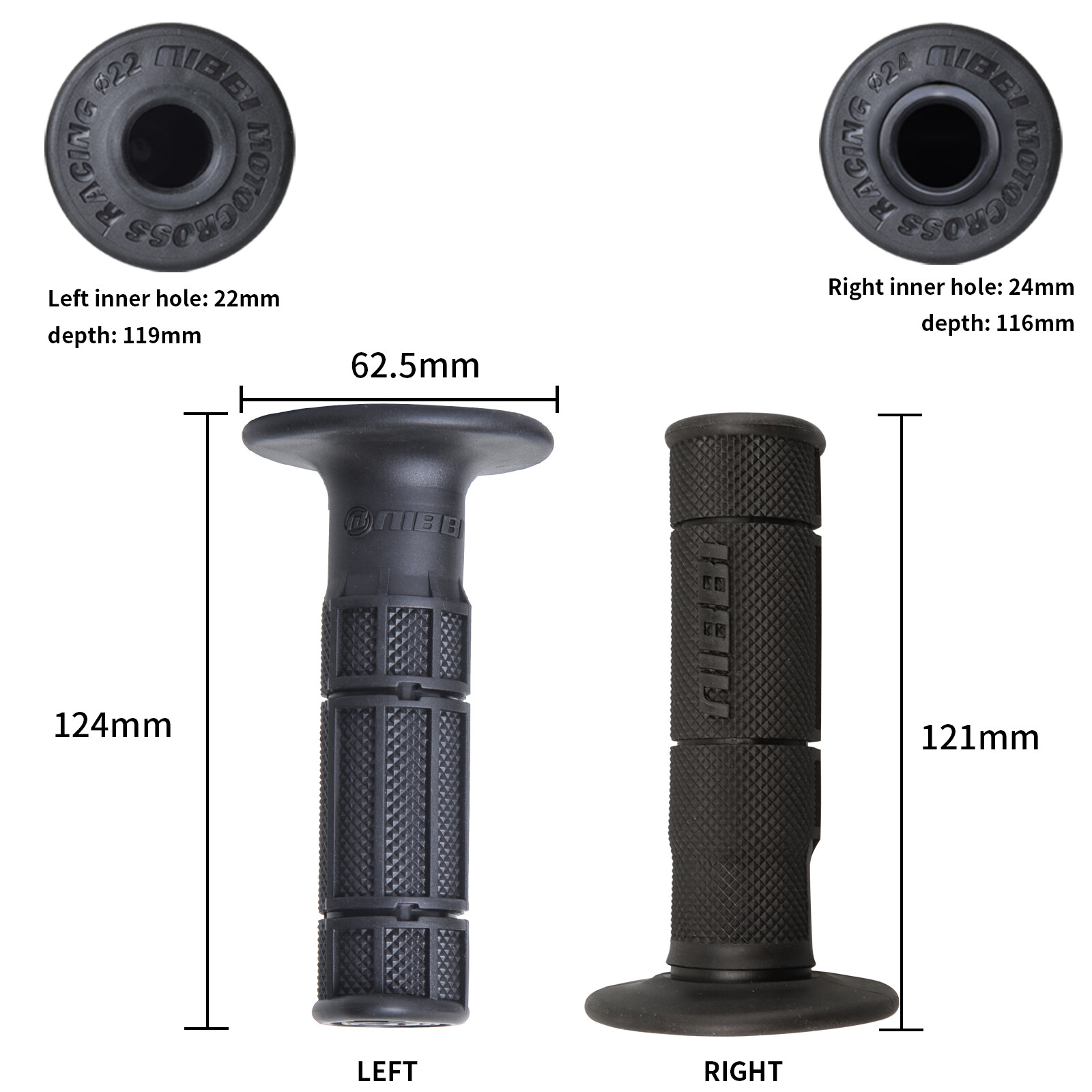 NIBBI Twist Throttle Grip Assembly w/ Cable 7/8" Motorcycle Handlebar Grips 22mm