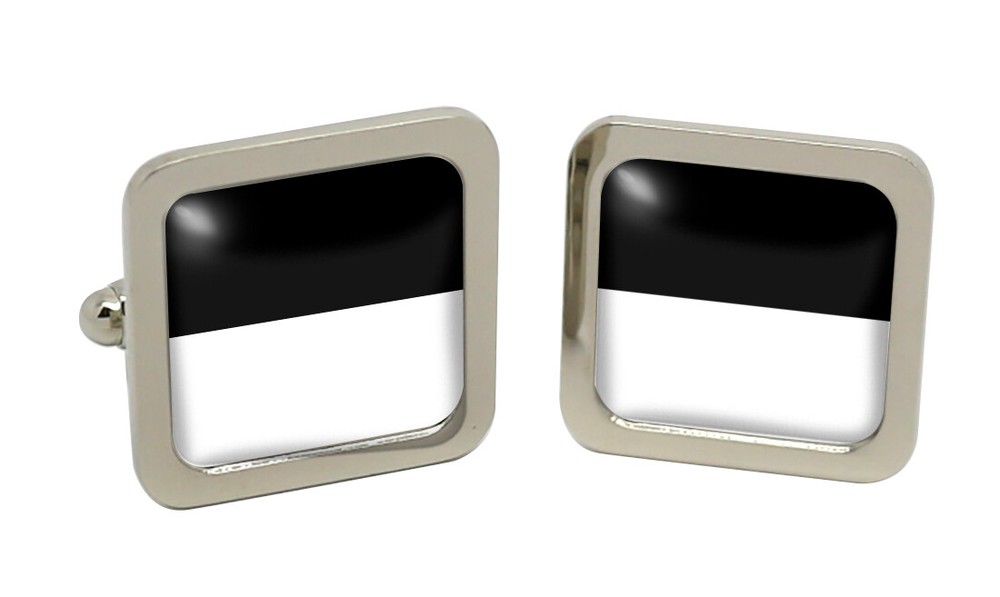 Fribourg (Switzerland) Square Cufflink in Chrome Box