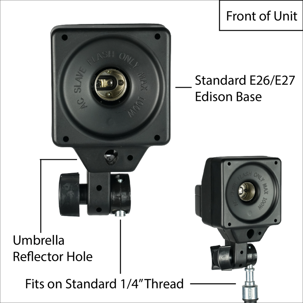 Portable Studio Flash Light Bulb Single E27 Light Head - Included Battery Pack