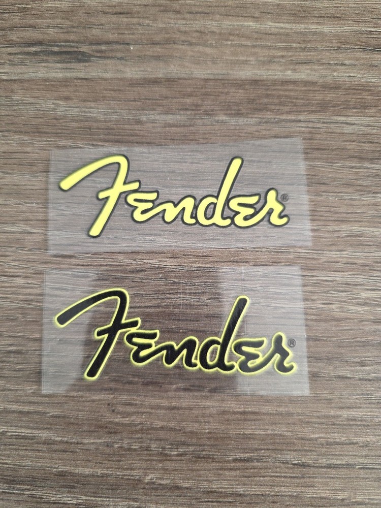 2 PC. Fender Solid Color Outlined Raised UV DTF Instant Headstock Decal