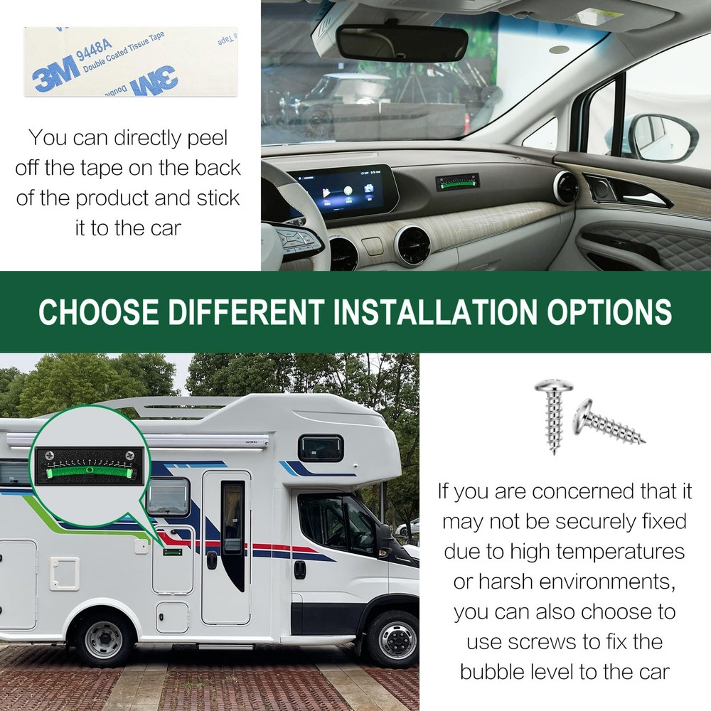 2-Pack RV Level Bubble, High Visibility Graduated Scale Leveling System Green