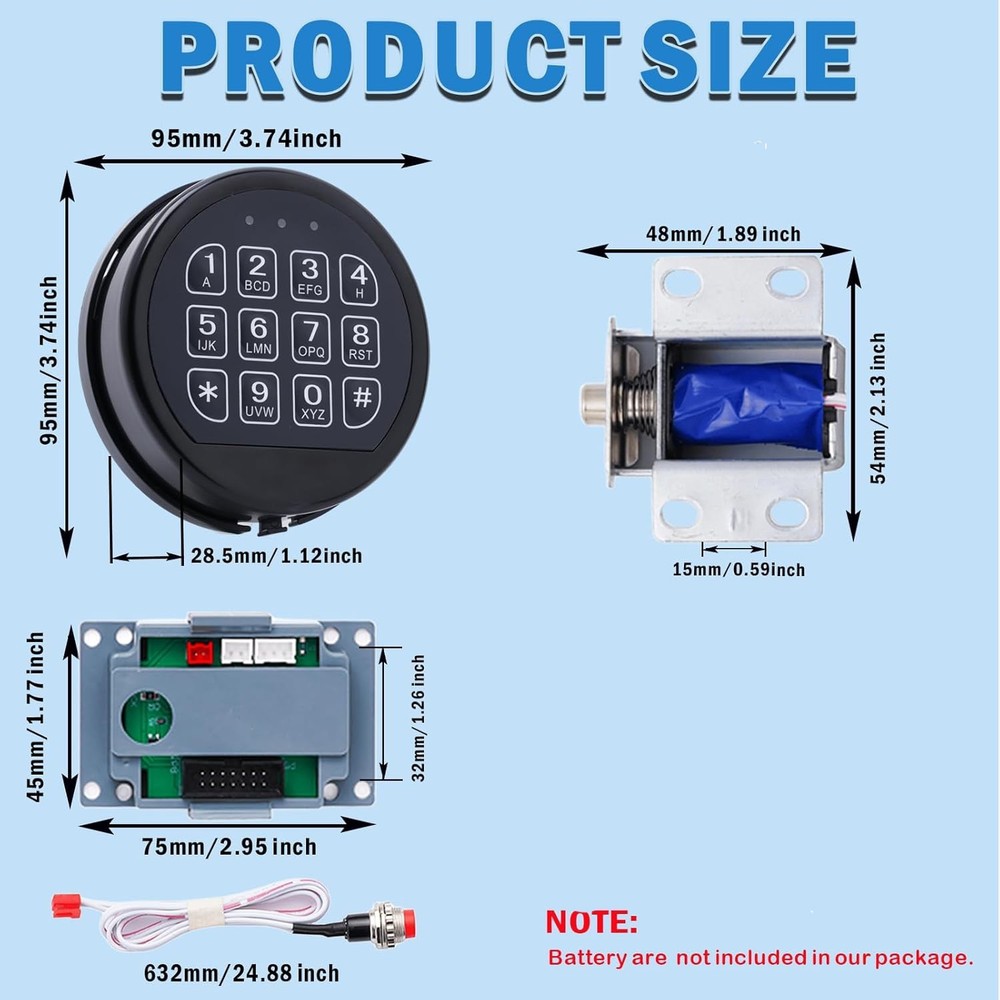 Gun Safe Lock Replacement Digital Keypad Electronic Safe Lock Gun Safe Box
