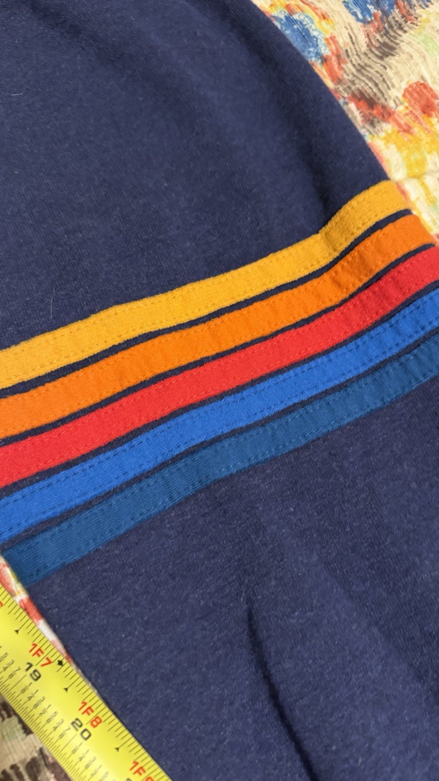 AVIATOR NATION Rainbow Stripe Blue Sweatpants XL