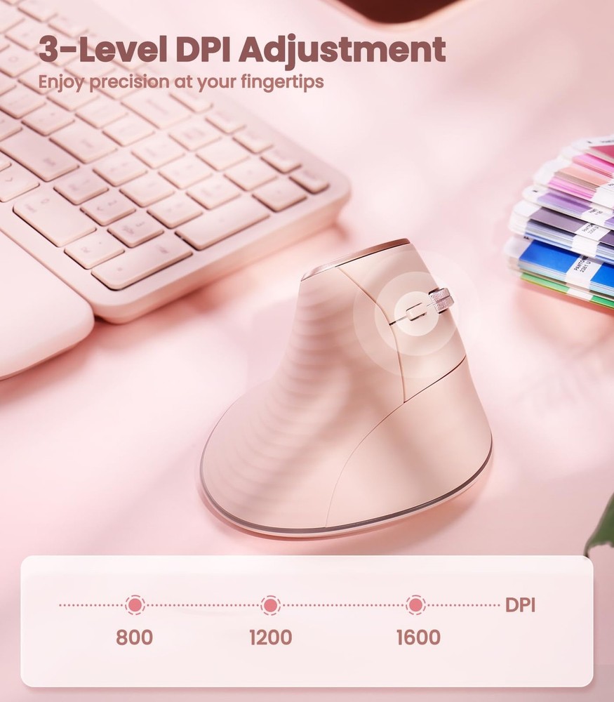 Nulea M510 Vertical Mouse Wireless, Ergonomic Mouse for Comfy Tracking, 3 Adj...
