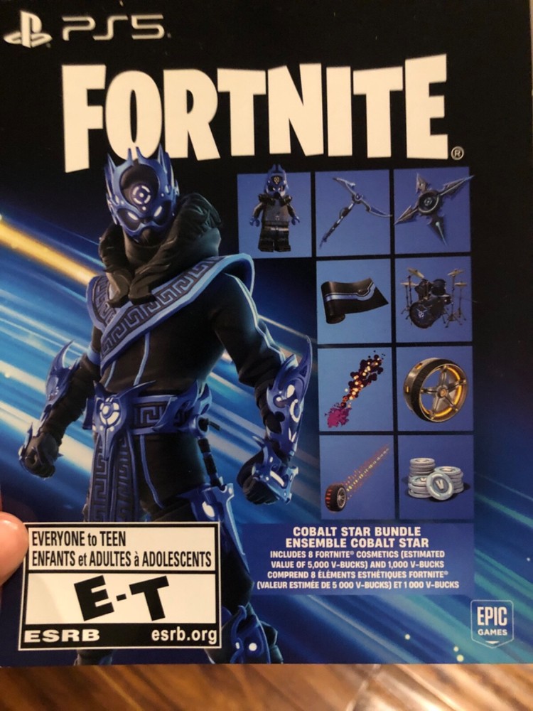 PS5 Exclusive Fortnite Cobalt Star Bundle Code   1000 V Bucks (unscratched)