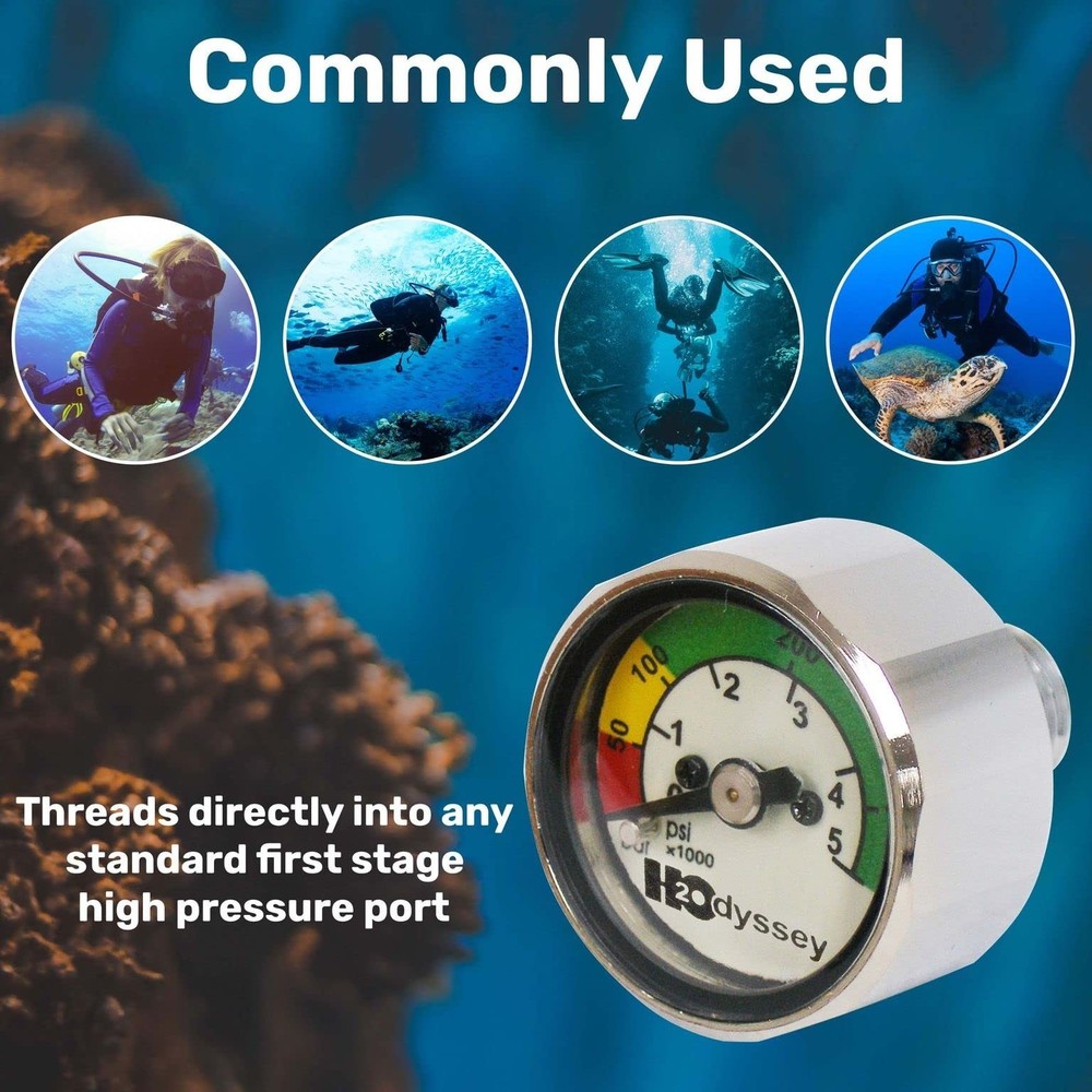 H2ODYSSEY Mini PSI/BAR Button Gauge