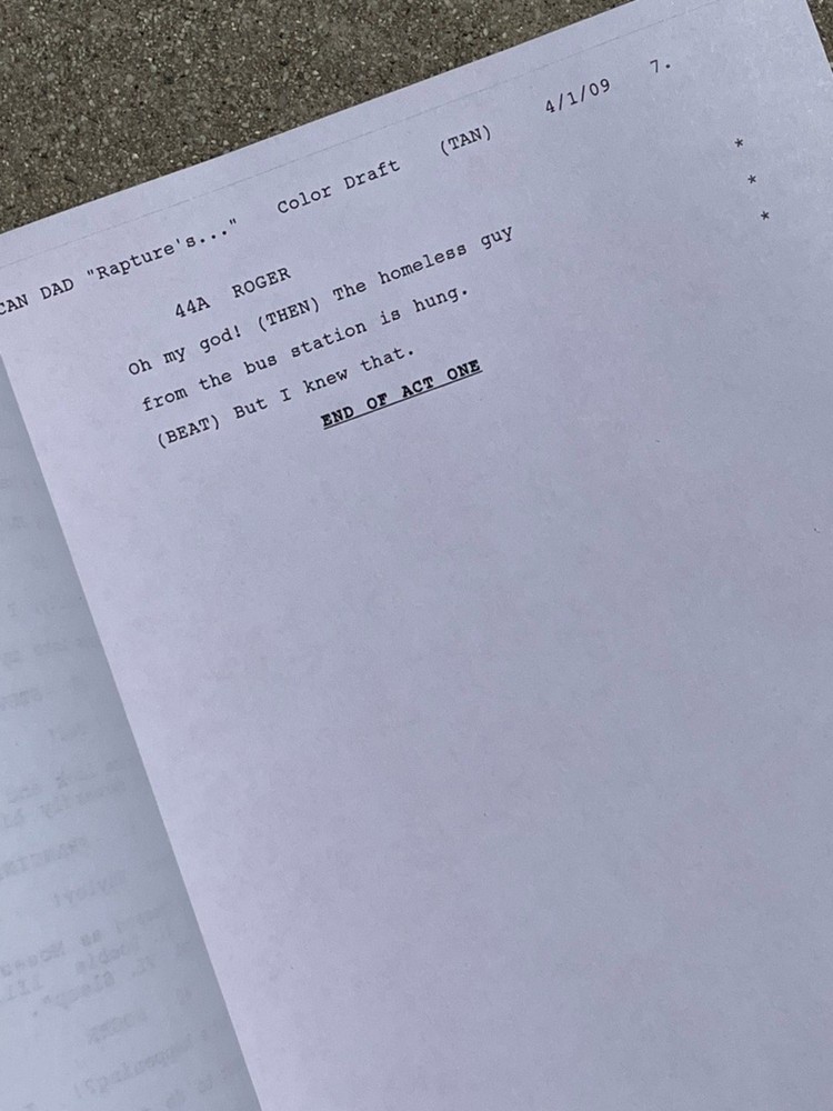 RARE American Dad Comic Con 2009 Panel Draft Holy Crapture Production Script