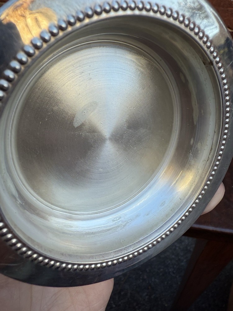 W & S Blackington Silver Plate Candle Holders or Coasters Set of 2 4 Inch