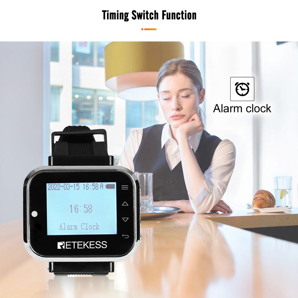 TD110 Restaurant Wireless Calling System 2 Waiter Watch 15 Call Call Button