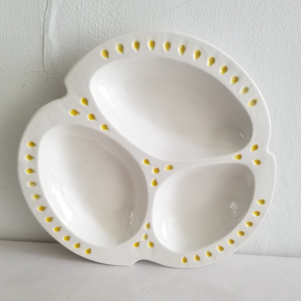 Vintage MCM Divided Serving Platter Biomorphic Shape