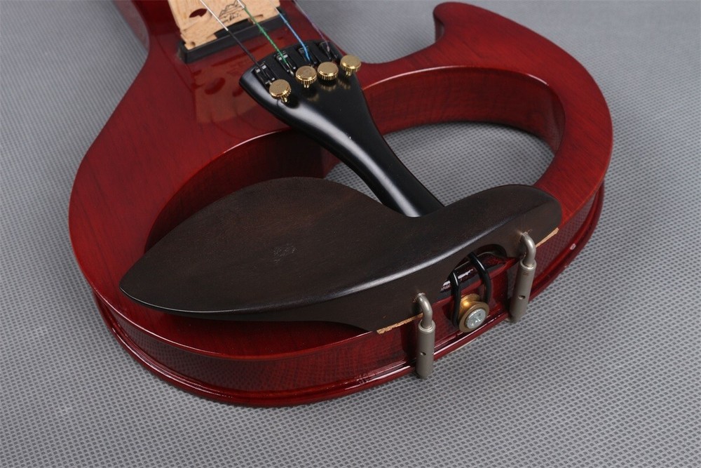 Advanced 4 String Electric Violin Kit 4/4 Size Solid Wood with Bow and Case