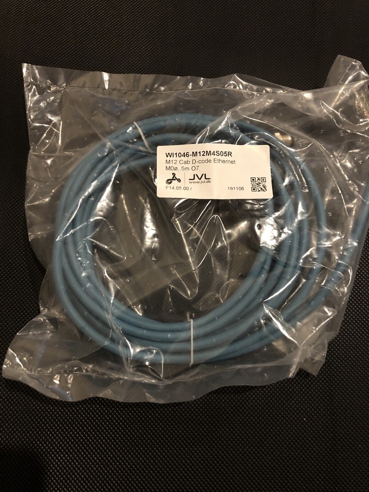 JVL M12 Cab D-code Ethernet Cable 5m WI1046-M12M4S05R