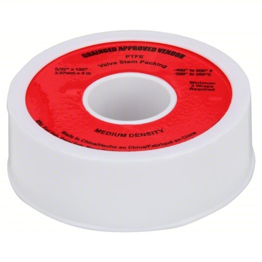 Valve Stem Packing Pipe Joint Tape , 5/32" x 10ft (20 Rolls)
