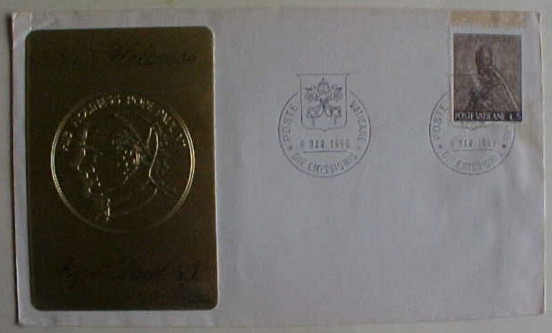 VATICAN FDC TIN PLATE CACHET 1966