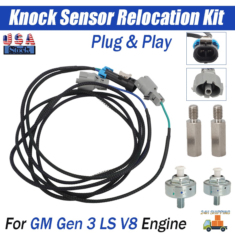 Knock Sensor Relocation Kit For GM Gen 3 LS V8 Engines LS1 LS6 LQ4 LQ9 LM7 LR4
