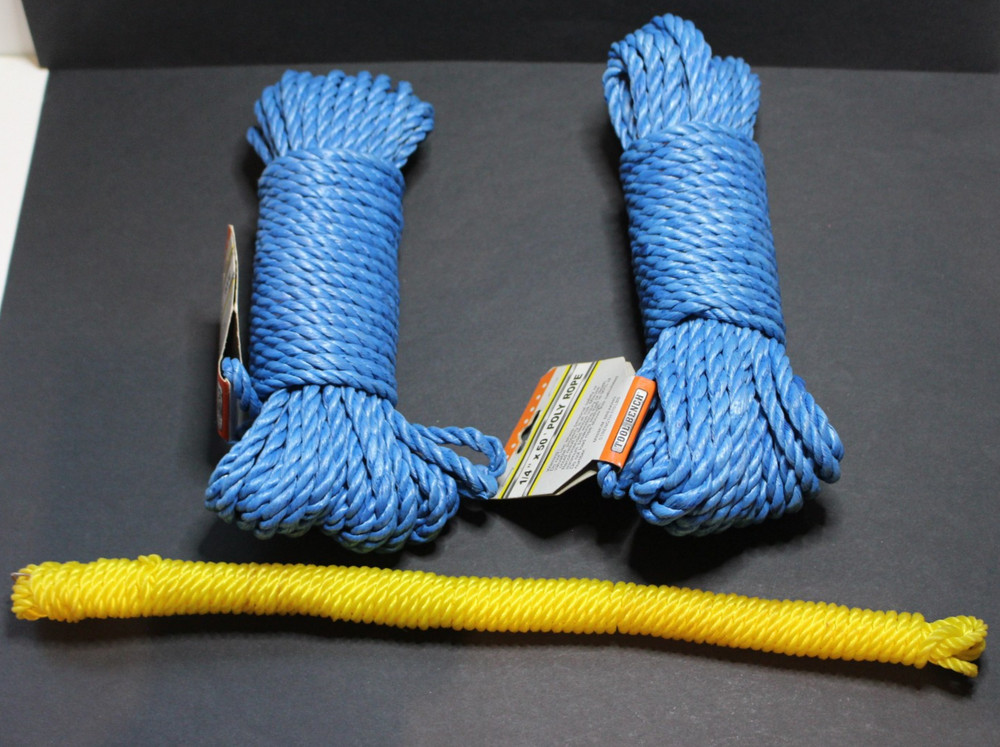 ToolBench 1/4" x 50ft Polyester Rope Lot, New Condition