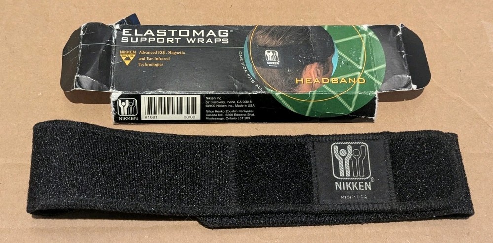 NIKKEN Elastomag Support Wraps Headband 1681 Vintage