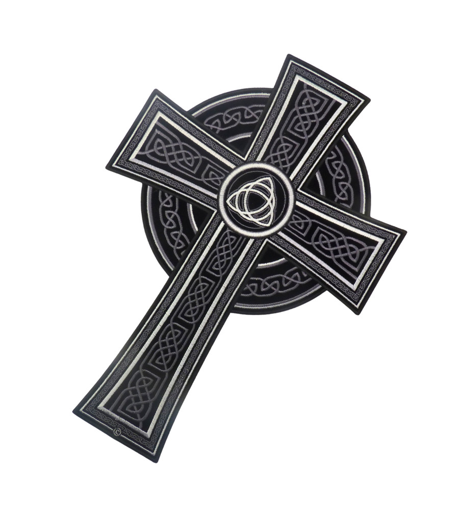 Grey Celtic Cross Medium Patch.