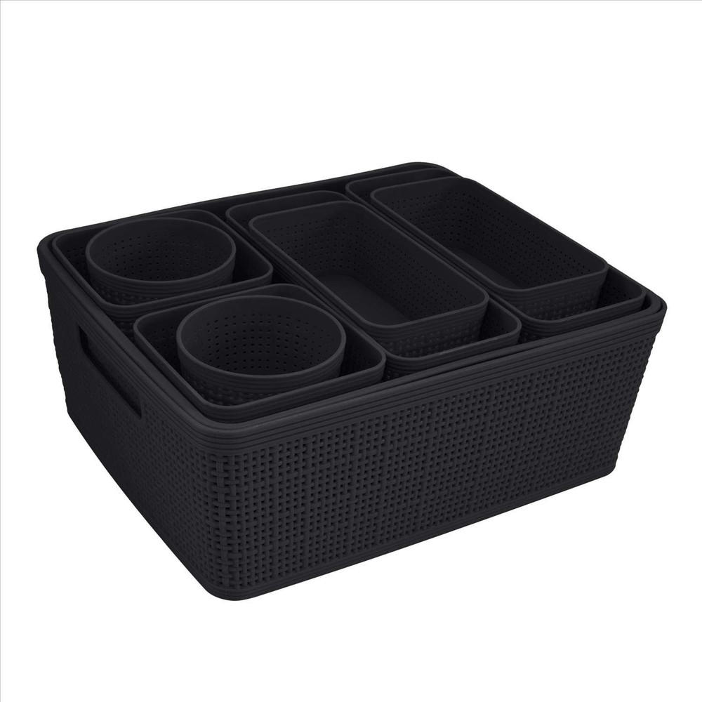 10 Piece Organizing Set | Multiple Size Bins | Multipurpose | Office | Desk |...