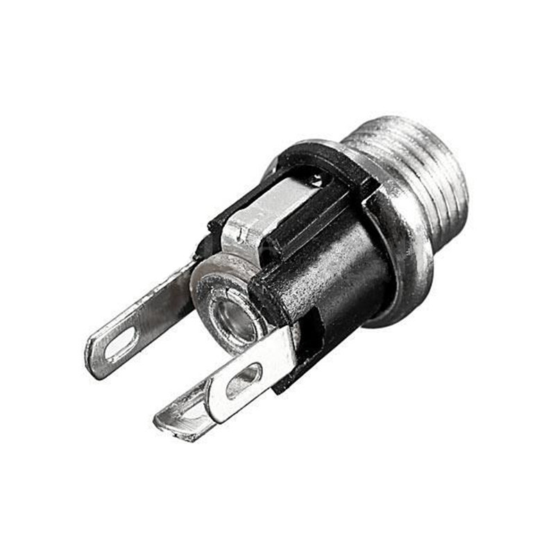 20xDC Power Socket Mount With Threaded Nut Panel Connector 3-Pin 5.5 x 2.1mm