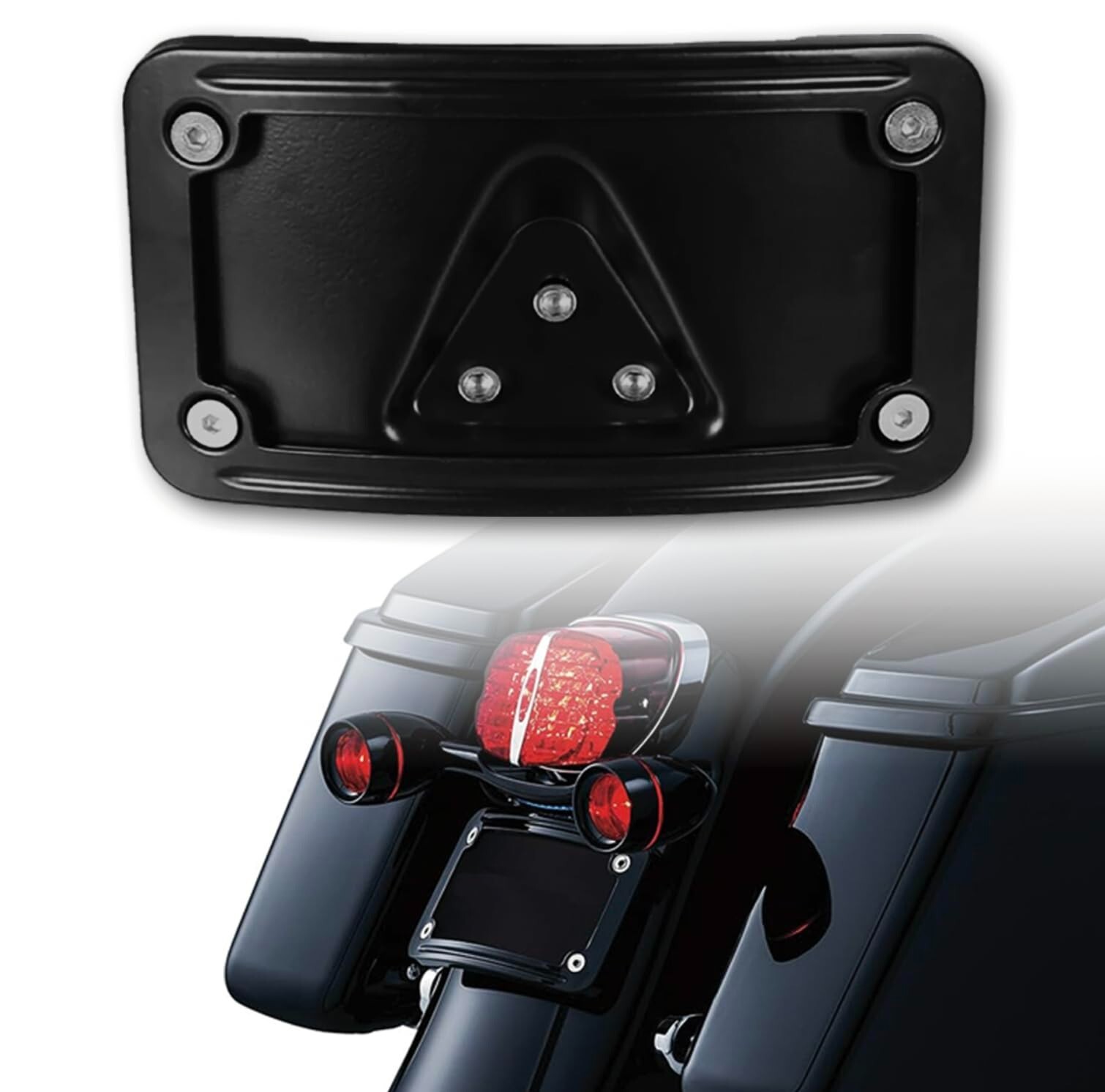 Curved Laydown License Plate Mount with Frame Harley Davidson License Plate Moun