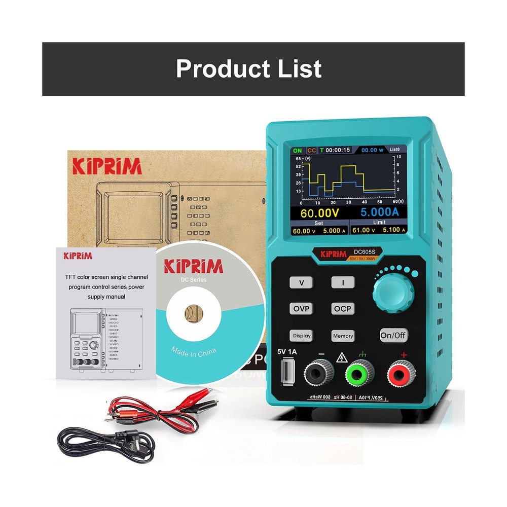 Programmable DC Power Supply (0-60 V 0-5 A) 110V Input High Precision 4-Digit...