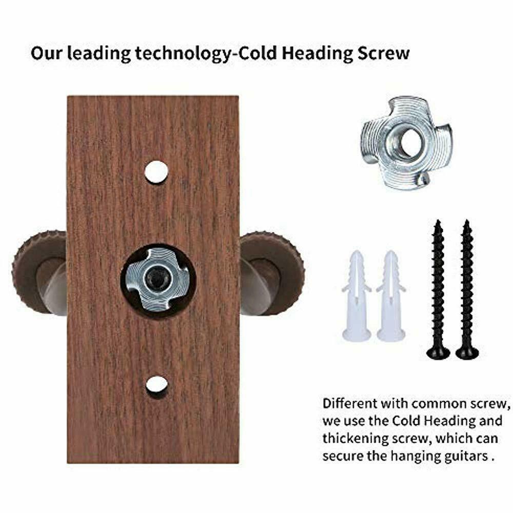 3-Pack Black Walnut Guitar Hanger Wall Mounts